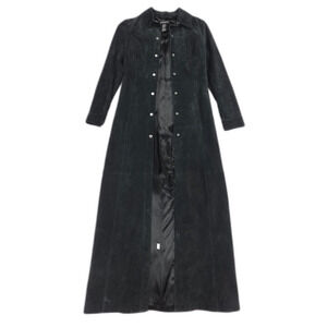 NEW Bebe 90s Suede Leather Duster Jacket Tailored Elevated Western Old Money Y2k